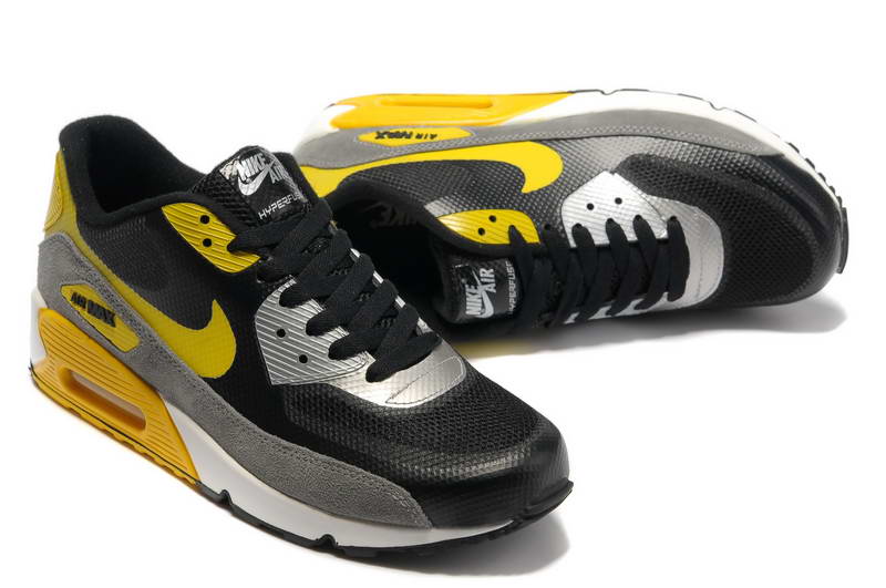 Air Max 90 Hyperfuse fourrure Chaussures Hommes Noir Jaune (1)